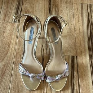 Gold Leather Strappy Sandal